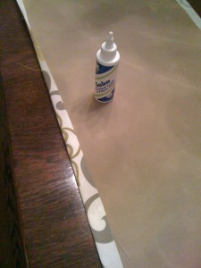 half bath shade fabric glue