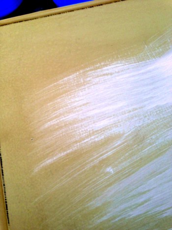 First paint strokes on desk