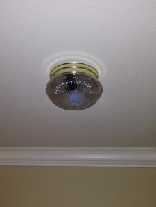 Single Upstairs Hallway Light Before