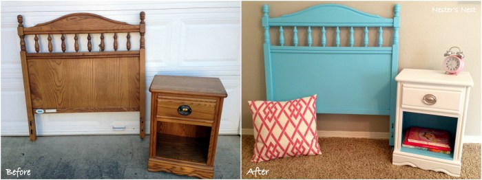 Turquoise Twin Bedroom Set Collage Before and After