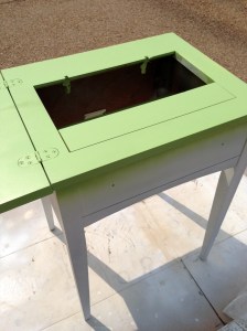 Vintage Sewing Table first layer of paint