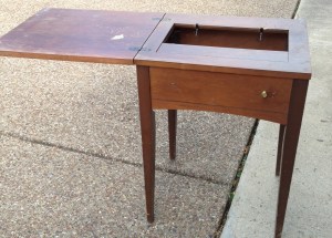 Vintage Sewing Table Lid Open