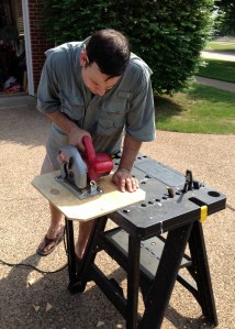 Vintage Sewing Table Making Shelf 1