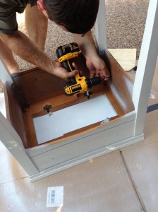 Vintage Sewing Table Making Shelf 2