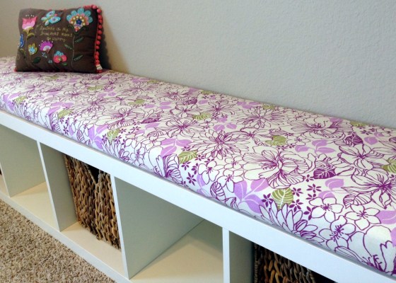 No Sew Bench Seat Purple Detail