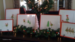 Reindeer Paintings on Buffet with Watermark