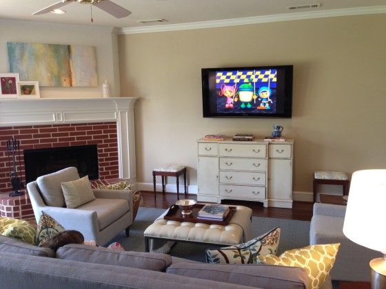 Family Room Fireplace View After