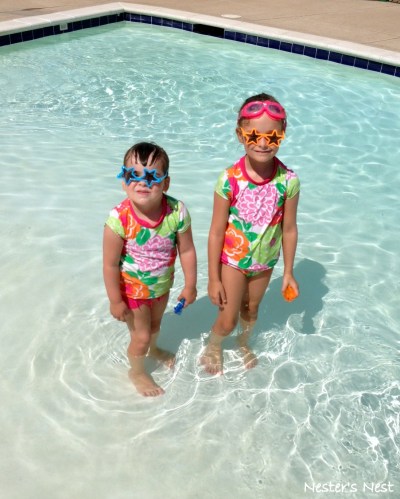 Clara and Addie at Pool July 5, 2014 - NN